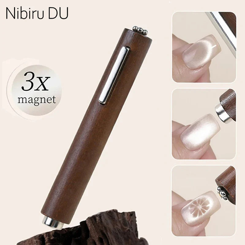 Strong 3-in-1 Magnetic Stick for Cat Eye Gel Polish – Nail Magnet Pen for Glitter Effect Manicure Design