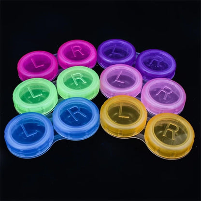 Colorful Clear Contact Lens Case Travel Kit – Portable Soak Storage Holder Container (Random Color)