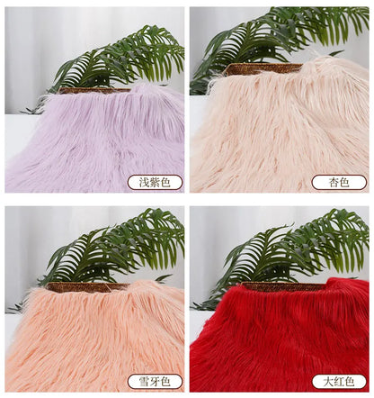 25x45cm Long Hair Faux Fur Fabric — DIY Animal Suit, Doll Hair, Beard Craft Material for Patchwork, Garment Sewing Accessories
