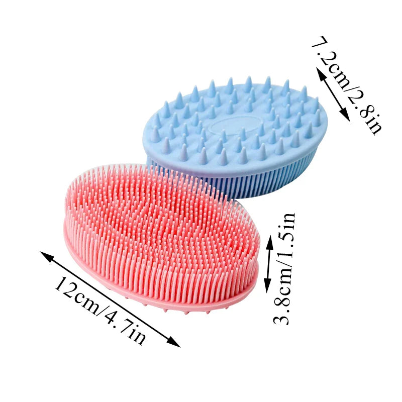 Exfoliating Silicone Bristle Sponge – Dead Skin Scrubber & Scalp Massager Bath Brush