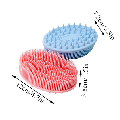 Exfoliating Silicone Bristle Sponge – Dead Skin Scrubber & Scalp Massager Bath Brush