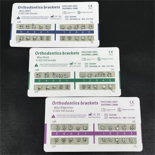 10 Packs Dental Orthodontic Metal Braces – Mini Roth/MBT/Edgewise 022 Slot Brackets for Dentist Treatment
