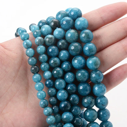 Natural Stone Round Beads 4-12mm Tiger Eye Lava Turquoise Jade for DIY Jewelry Making Bracelet Craft Supplies