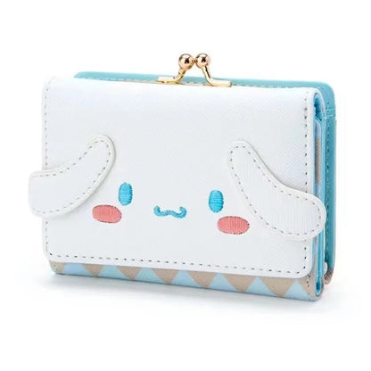 2024 Sanrio Hello Kitty and Friends PU Leather Wallet - Kawaii Cinnamoroll, My Melody, Kuromi Casual Fashion Card Bag