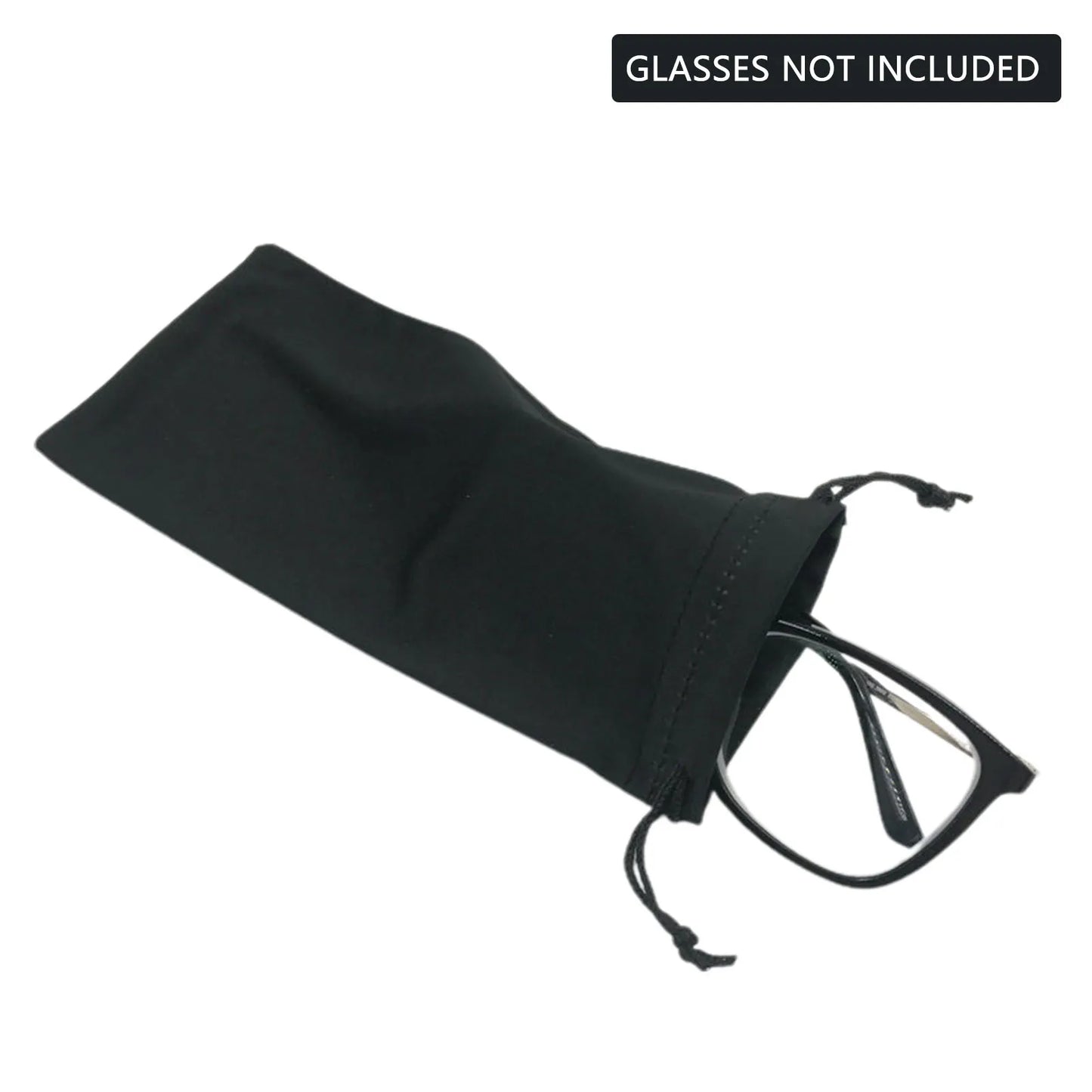 Microfiber Glasses Pouch – Soft Drawstring Eyewear Case 9×18cm, Solid Color Elastic Fabric Organizer