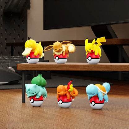 Authentic Pokémon Poké Ball Handmade Character Plush Dolls – Pikachu & Charmander Anime Model Ornament Kids Toy Christmas Gift