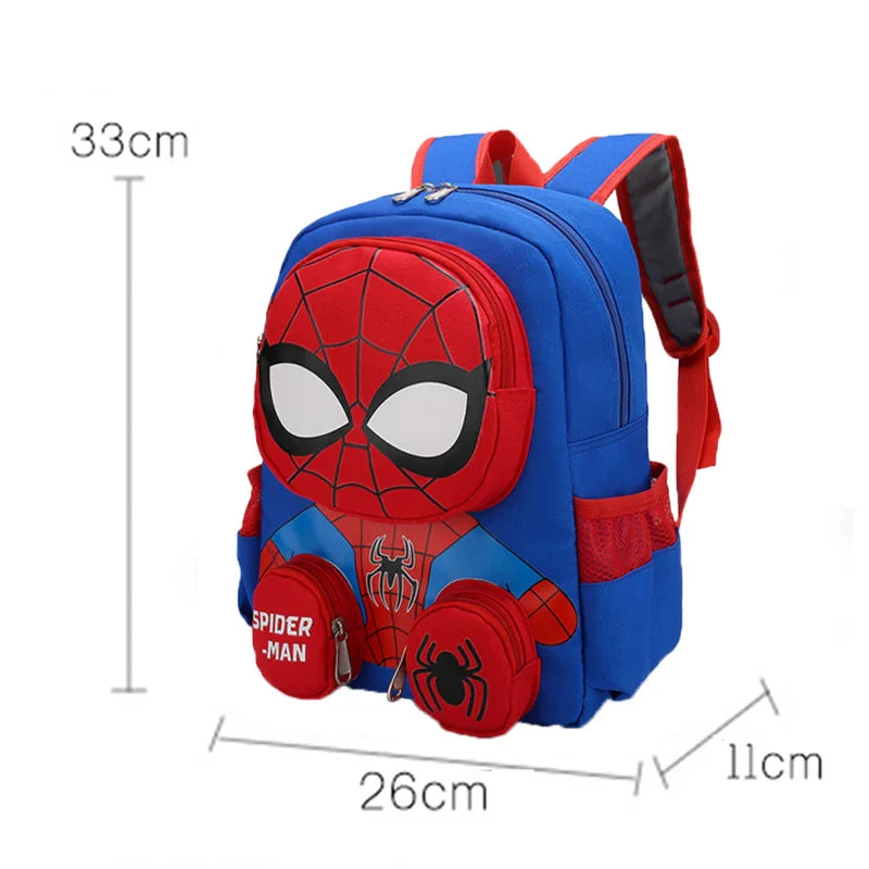 Spiderman Backpack - Super Heroes Student School Bag, Cartoon 3D Stereo Kindergarten Backpack for Children's Travel, Gift