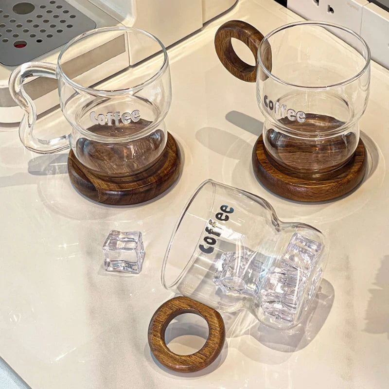 American-Style Transparent Glass Cup – Coffee, Juice & Cold Drink Mug for Home & Office