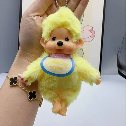 Anime Monchhichi Plush Pendant Doll – Cute Cartoon Character Standing Keychain Claw Machine Toy