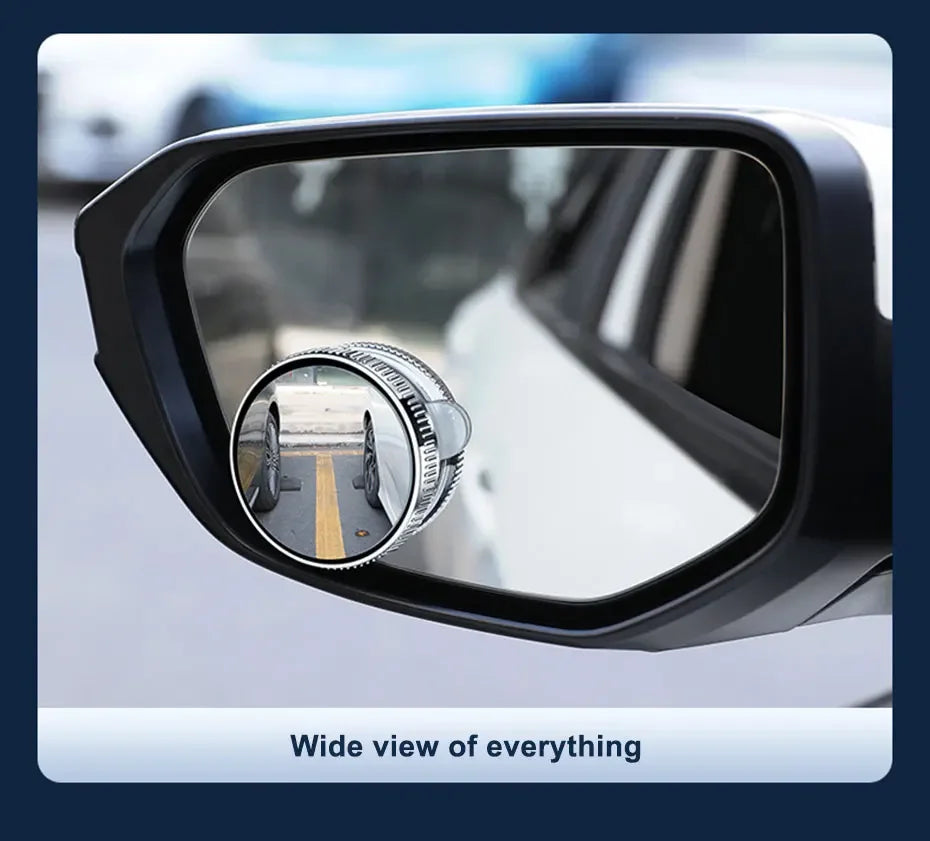 SEAMETAL 2PCS Wide-Angle Blind Spot Mirrors — 360° Adjustable HD Suction Cup Round Car Auxiliary Rearview Mirrors