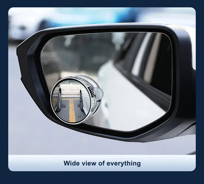 SEAMETAL 2PCS Wide-Angle Blind Spot Mirrors — 360° Adjustable HD Suction Cup Round Car Auxiliary Rearview Mirrors