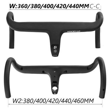 KOCEVLO Full Carbon Fiber Road Bike Stem & Integrated Handlebar — 28.6mm with Spacers