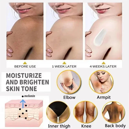 Body Whitening Cream for Arms, Thighs, Underarms & Knees – Brightening Moisturizing Essence for Even Tone Skincare Treatment