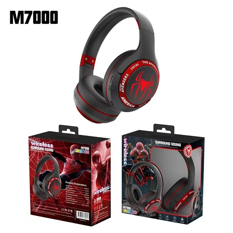 Disney Marvel Spider-Man Bluetooth Headphones — Wireless Foldable Earphones with Noise Cancellation, HIFI Stereo Gaming Headset