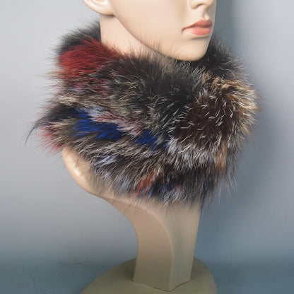 2025 Real Fox Fur Scarf and Headband – Luxury Winter Neck Warmer for Women, 100% Natural Fur, Elastic Ring Muffler