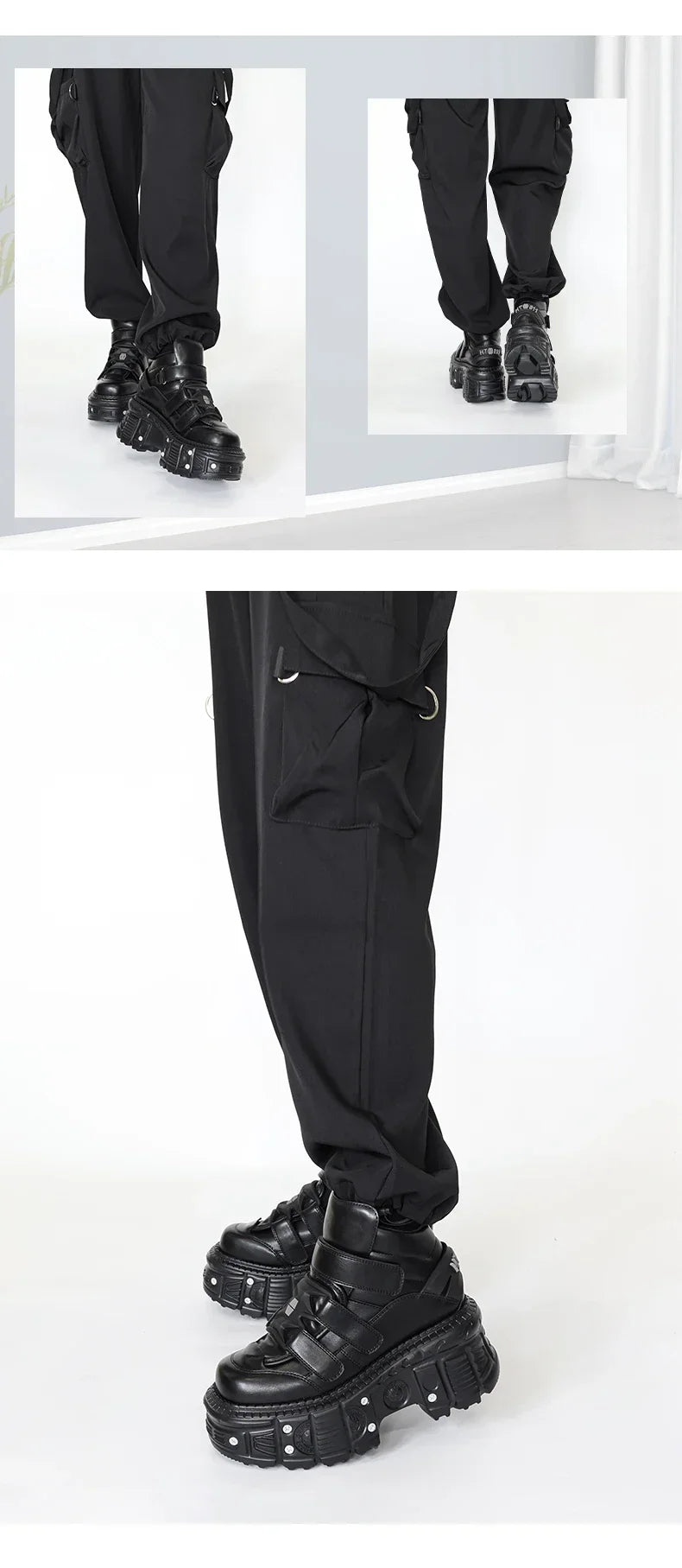 2025 Women’s Punk Gothic Ankle Boots – Lace-Up Platform Shoes with 9CM Heel & Metal Decor