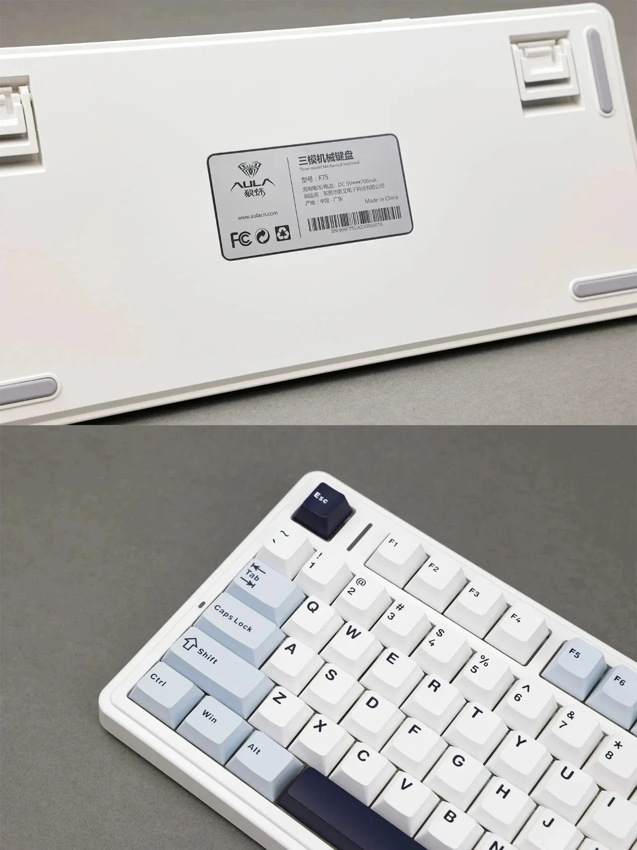 AULA F75 75% Mechanical Gaming Keyboard – 2.4G Wireless, Bluetooth, Wired, RGB, OEM Profile, Gasket Structure
