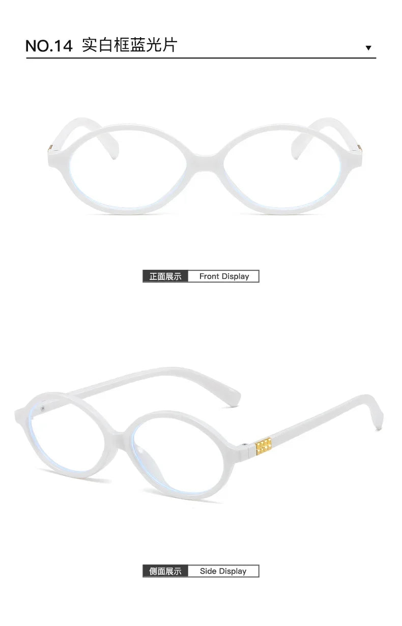 Women's Oval Sunglasses – Retro Small Frame UV400 Clear Lens Fashion Eyewear