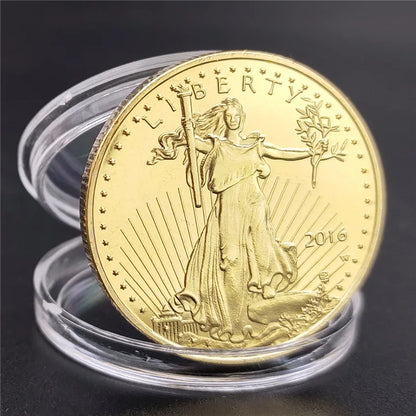 1/2 oz Fine Gold Collectible Coin — United States Statue of Liberty Challenge Coin, 2021/2016 New Year Gift