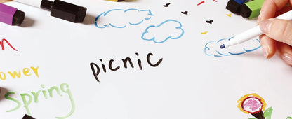 A2 Magnetic Dry Erase Whiteboard for Fridge – 23.6" x 16.5" Board with 8 Markers & Eraser