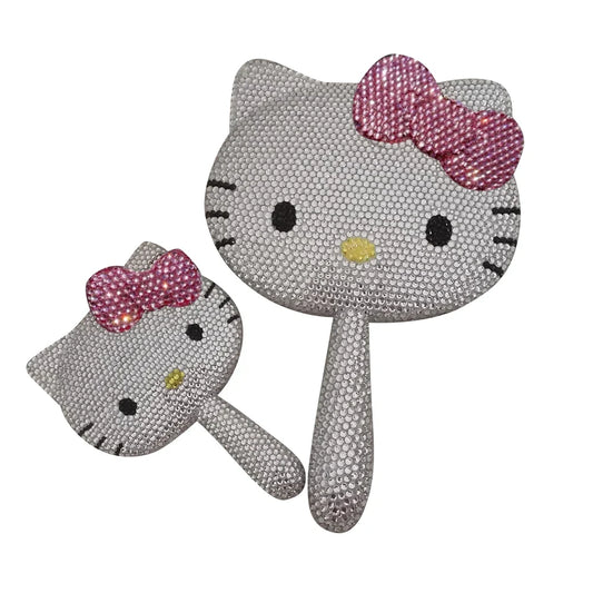 Kawaii Crystal Rhinestone Handheld Mirror – Shiny Decorative Mirror for Girls’ Birthday & Living Room Decor