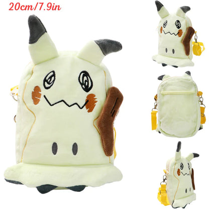 New Pokémon Plush Bag — Pikachu, Mimikyu, Gengar, Lucario, Rowlet, Eevee, Snorlax Soft Stuffed Toy Shoulder Backpack