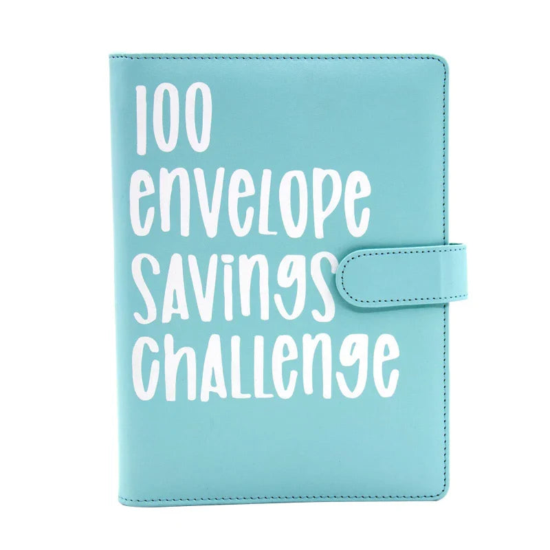 100 Day Couple's Challenge Journal – PU Leather Loose-Leaf Savings Book with Magnetic Buckle, Save & Make Money Notebook