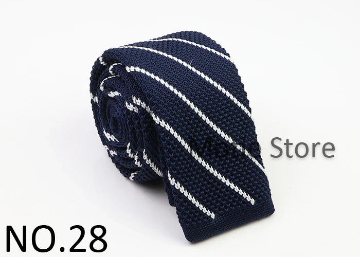 Classic Knit Neck Tie for Men — 6cm Plaid & Dots Casual Business Wedding Tie