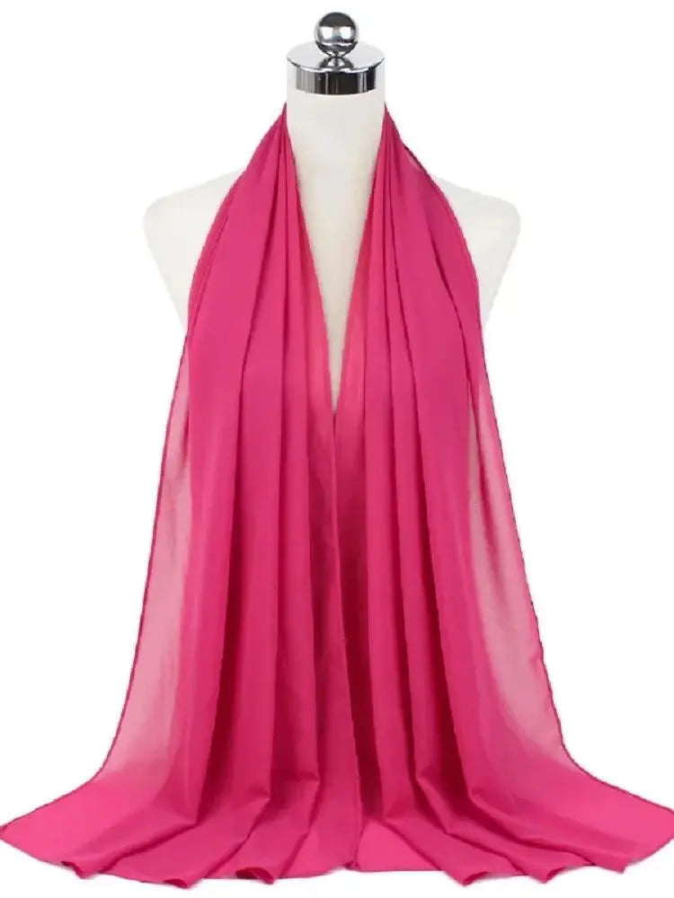 Women’s Solid Chiffon Instant Hijab – Ready-to-Wear Islamic Scarf, Muslim Shawl & Arab Head Wrap