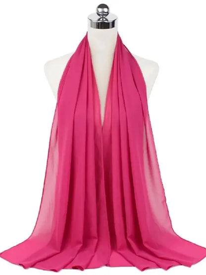 Women’s Solid Chiffon Instant Hijab – Ready-to-Wear Islamic Scarf, Muslim Shawl & Arab Head Wrap