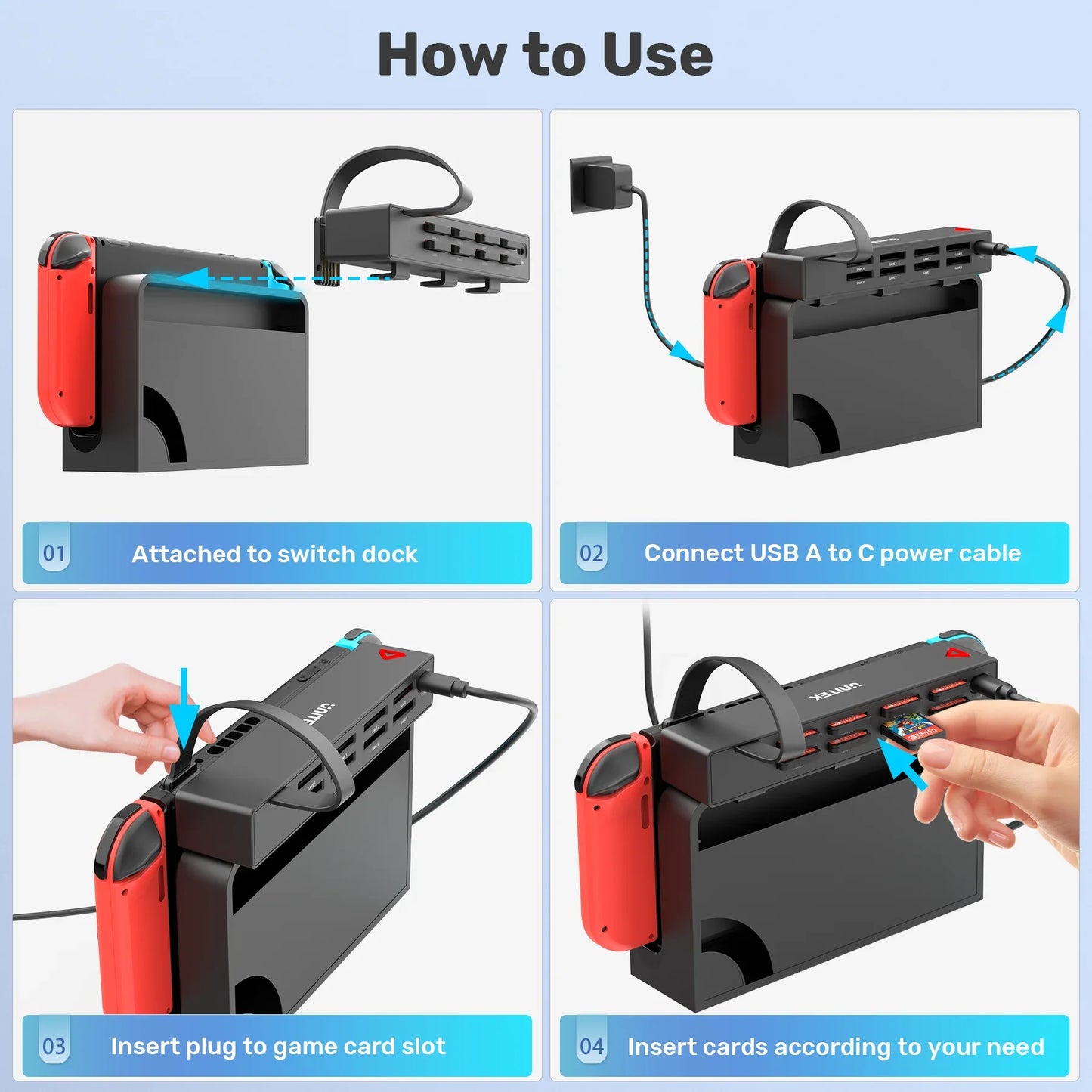 Nintendo Switch OLED Game Switcher — One-Key Fast Switching Multi-Game Card Reader with 5M Wireless Control Accessory