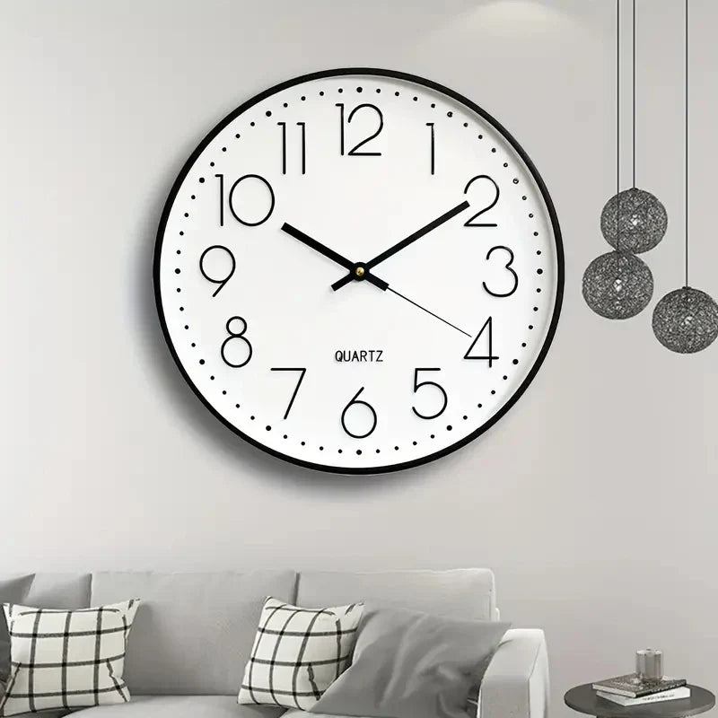 8-Inch Silent Quartz Wall Clock – Hole-Free Minimalist Cubic Digital Clock for Living Room & Bedroom Decor