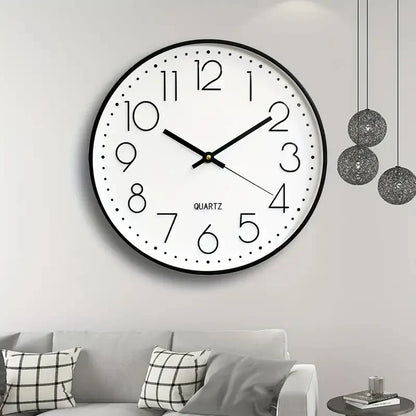 8-Inch Silent Quartz Wall Clock – Hole-Free Minimalist Cubic Digital Clock for Living Room & Bedroom Decor