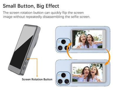 Vlog Selfie Monitor Screen for Phone – Rear Camera Display with MagSafe Magnetic Mount and Wireless Connection for Live Streaming