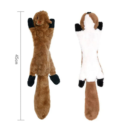 Funny Stuffingless Animal Dog Toy – Durable Plush Squeaky Chew Toy with Crinkle Sound & Squeakers for Pets