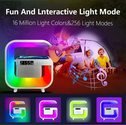 Multifunction Wireless Charger Pad — Stand, Speaker, TF Card, RGB Night Light, Fast Charging Station for iPhone 16/15, Samsung, Xiaomi, Huawei
