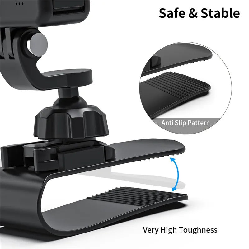 Car Camera Mount Sun Visor Clip – Holder for GoPro Hero 9-13, DJI Osmo Action 3-5 & Insta360 X3/X4 Accessories