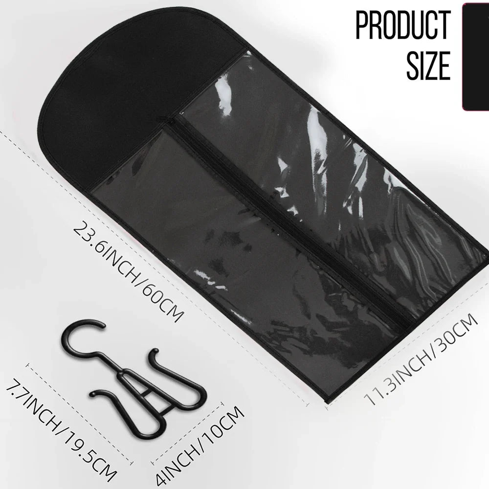 Premium Wig Storage Bags - Transparent Hanging Organizer with Metal Hangers for Wigs & Hair Extensions