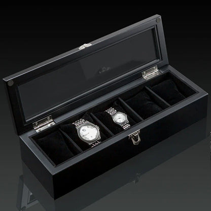 Wood Watch Box Organizer with Glass Window — Luxury Wooden Display Case & Storage Holder for Men’s Watches