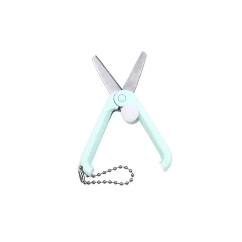 Mini Telescopic Keychain Scissors - Portable Folding Paper Cutting Tool & DIY Craft Stationery Accessory