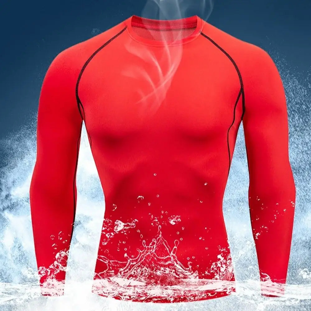 Men's Long Sleeve Workout T-Shirt - Spring Autumn Gym Running Sport, Fitness Sportswear Outdoor Tops, Men's Clothes