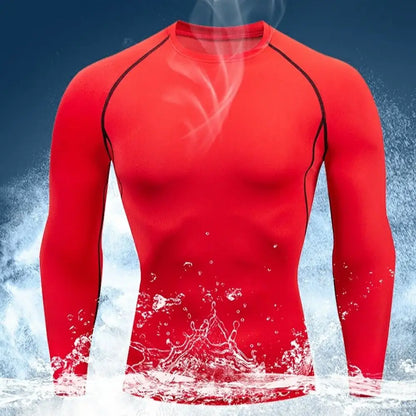 Men's Long Sleeve Workout T-Shirt - Spring Autumn Gym Running Sport, Fitness Sportswear Outdoor Tops, Men's Clothes
