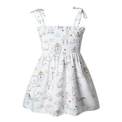 Summer Girls Princess Beach Dress – Strapless Floral Sleeveless Party & Casual Toddler Dress for Ages 1-6 Years