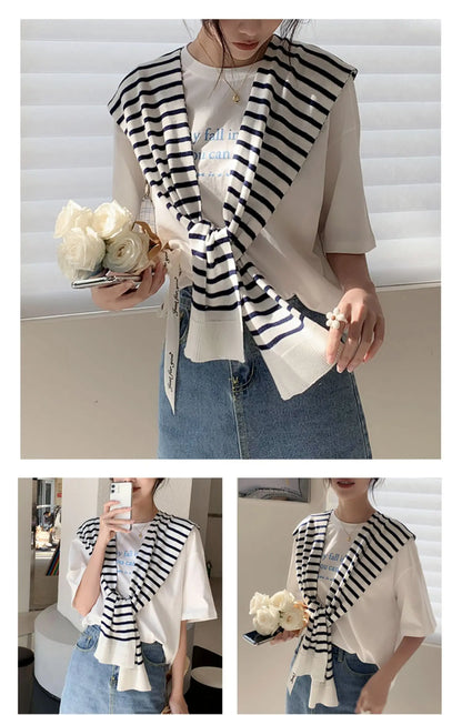 Women’s Wool Triangle Scarf – British Korean Knitted Headscarf & Warm Multi-Functional Wrap