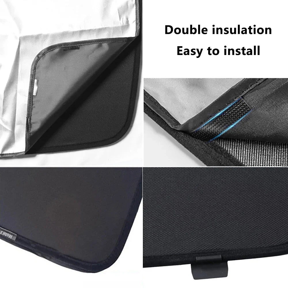 Split Sunshade for Tesla Model 3 (2017-2023) & Model Y – Front & Rear Sunroof Windshield Skylight Glass Roof Cooling Shade
