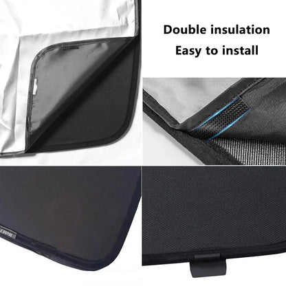 Split Sunshade for Tesla Model 3 (2017-2023) & Model Y – Front & Rear Sunroof Windshield Skylight Glass Roof Cooling Shade