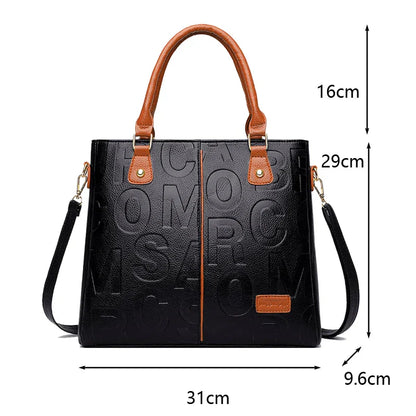 PU Leather Casual Crossbody Bag for Women - Luxury Designer Tote Handbag, Large Capacity Travel Shoulder Sac