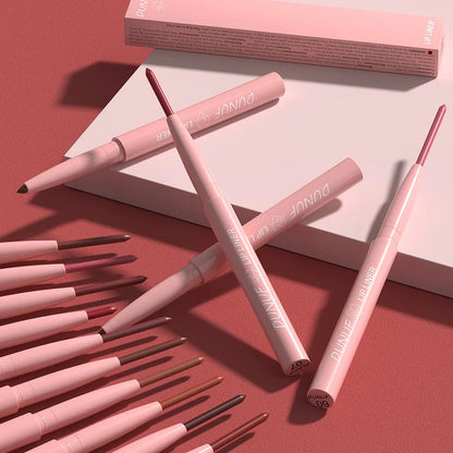 Matte Red Brown Lip Liner Pencil – Waterproof Slim Lip Contour Pen with Tapered Nib Long-Lasting Lip Stain