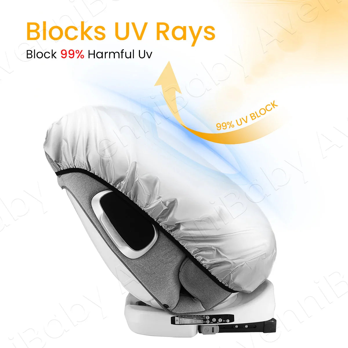 Baby Car Seat Sun Shade Cover – Infant Heat Protector, Keeps Toddler Cool & Blocks UV Sun Rays