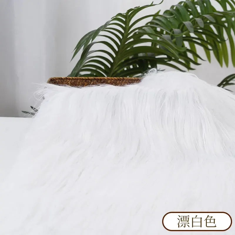 25x45cm Long Hair Faux Fur Fabric — DIY Animal Suit, Doll Hair, Beard Craft Material for Patchwork, Garment Sewing Accessories